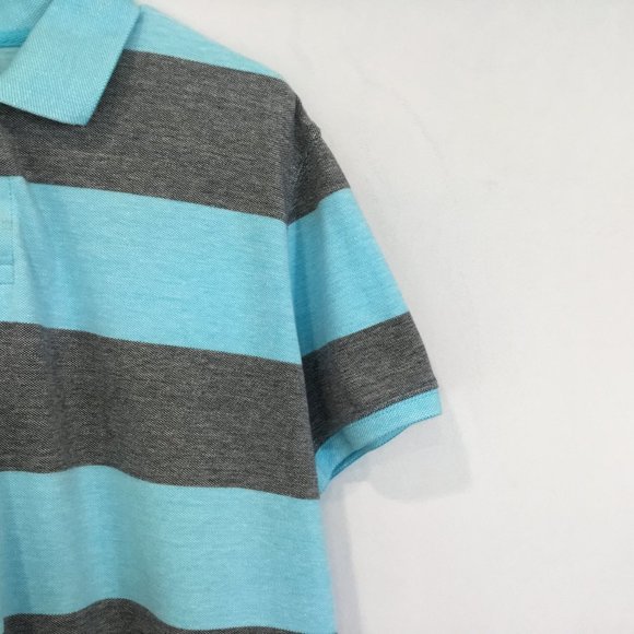 St. John's Bay Men's 2-Button Cotton Polo Shirt Short Sleeve Striped Size XL - Picture 4 of 11